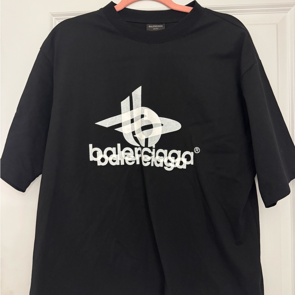 Balenciaga Black and White Short Sleeve Tee